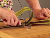 trim out layer of aloe leaf