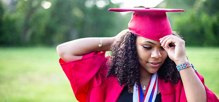 woman graduating from high school