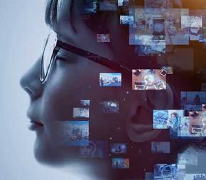 a woman with glasses eyes closed envisioning mental imagery