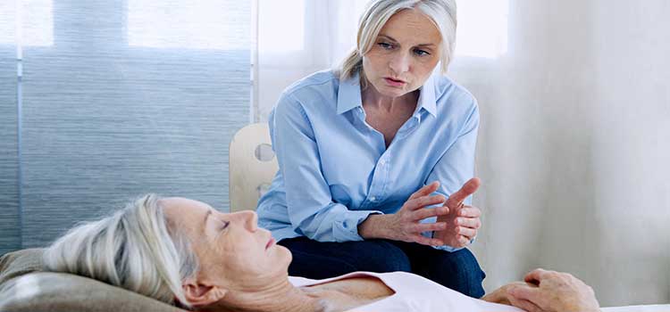 therapist talking patient through visual process