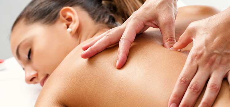 relaxed woman having massage